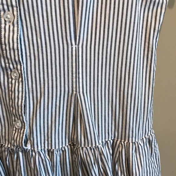 Norma Kamali Cap Sleeve Woven Shirt Dress Mattress Tick - Picture 3 of 9